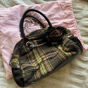 Juicy Couture y2k Plaid Wool Purse Satchel